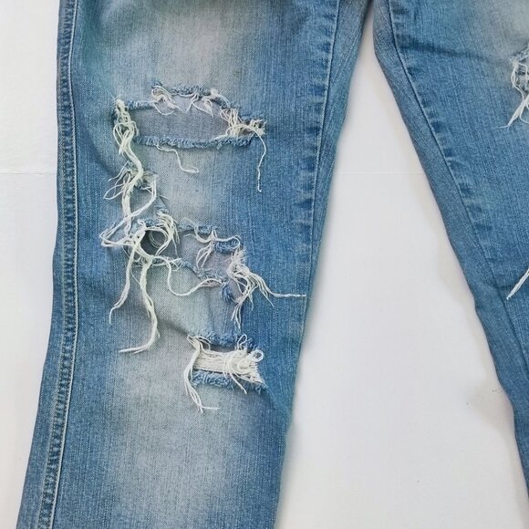 Diesel Industries Jeans Capri distressed ripped hard washed blue women's size 28 - Picture 8 of 16